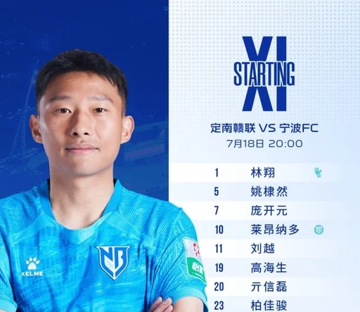 宁波FC首发:双外援领衔出战,张凌峰继续首发